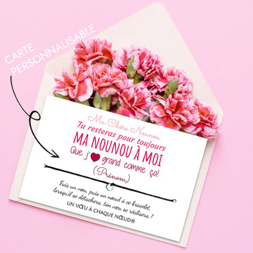 Cadeau Nounou - Bracelet Porte Bonheur et sa Carte Ma Nounou à Moi